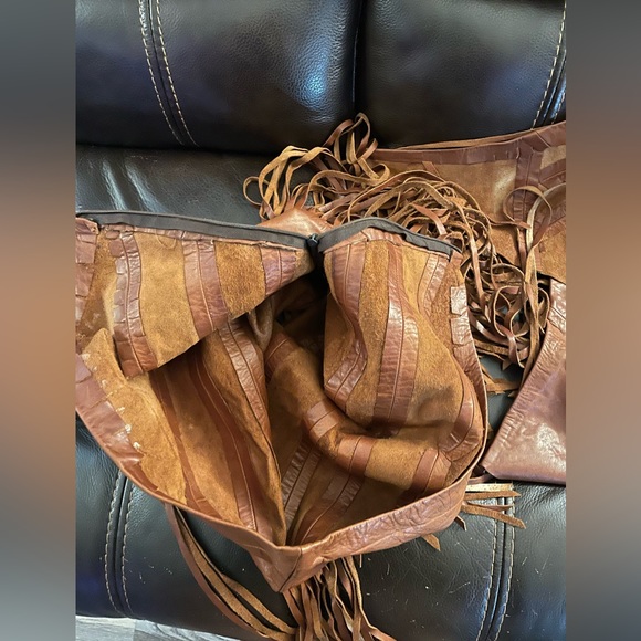 Genuine custom leather skirt and halter set. Soft light brown leather. - Picture 11 of 16